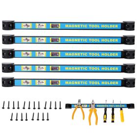 5PACK 18inch Heavy Duty Magnet Tool Bar,Magnetic Tool Holder,Magnetic Tool Holder Strip,for Workshop Garage,Mounting Screws Included