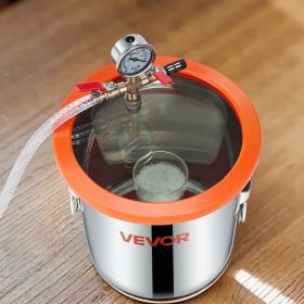 3.5 CFM Single Stage Vacuum Pump 3 Gallon Stainless Steel Degassing Chamber Kit