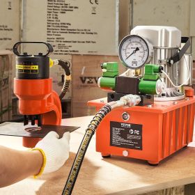Electric Hydraulic Pump, 10000 PSI 750W 110V 488 In³/8L Capacity, Double Acting Solenoid Valve, Electric Driven Hydraulic Pump Power Pack Unit Wi (Option: Multicolor)