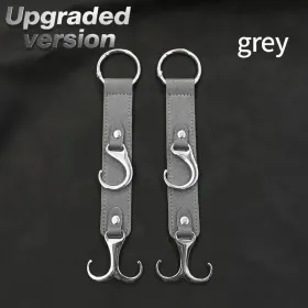 2 Pieces PU Car Hooks, Car Seat Cushion Hooks, Car Seat Back Storage Hooks, Faux Leather Car Hooks, Multi-functional Car Headrest Hooks, Car Seat (Option: gray)