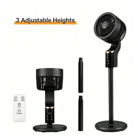 Black Portable Air Circulator Fan, 70 Horizontal Oscillation & 90 Tilt Fan with LED Touch Panel, Lightweight Standing Fan for Indoor Use (Option: Default title)
