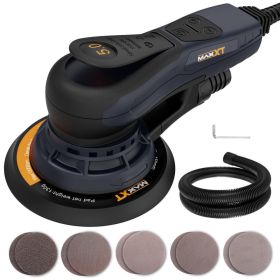 Electric 5mm Random Orbital Sander Brushless 350W 3A Multi-function Variable Speed Electric Corded Orbital Sanders Machine With 10 Sanding Paper (Option: Orange black)