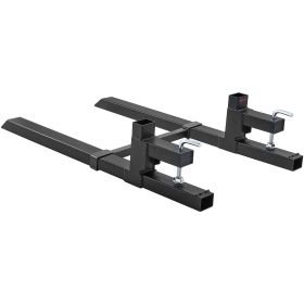 VEVOR Pallet Forks, 2000 Lbs Clamp On Pallet Forks,Total Length Tractor Bucket Forks With Adjustable Stabilizer Bar, Heavy Duty Pallet Forks For (Option: Default)