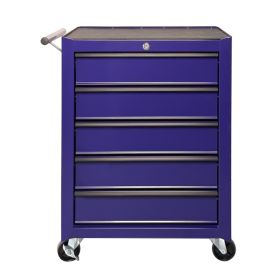 Rolling Metal Tool Chest with 5 Drawers, 20" 5-Drawer Tool Chest Cabinet with Ball Bearing Drawer Slides, Steel Tool Storage Box Organizer -PURPL (Option: PURPLE)