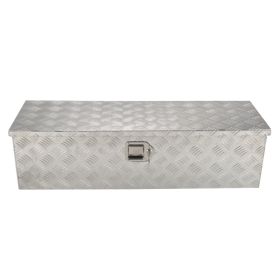 39”Silver Aluminum Tool Storage Box Fit For Pickup Truck Bed + Lock MT018011(Ban the sale oF Amazon & Temu)(No refunds without reason) (Option: 25119555)