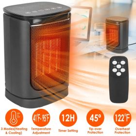Portable Ceramic Space Heater,1500W Electric Heater with 90Oscillation,Remote Control,12H Timer,TipOver & Overheat Protection for Home Office Dor (Option: Default title)