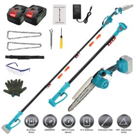 Cordless 2 in 1 Pole Chainsaw, Brushless 1200W Electric Tree Pruner with Telescopic Pole, 9 Angle Adjustable Head, 2Pcs 3000mAh Batteries, for Ga (Option: as Pic)