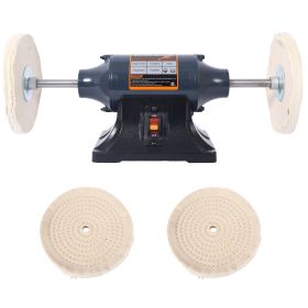 6-Inch Electric Polisher Bench Buffer Grinder  - Includes 4PCs 80Ply Thic Buffing Wheels  Ideal Benchtop Buffing Machine For Polishing  Metal, Je (Option: gray)