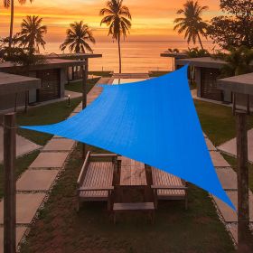 Artpuch Custom Size Sky Blue Sun Shade Sail Triangle Canopy 185 GSM Durable Fabric UV Block Awning for Outdoor Patio Garden Backyard (Customized (Color: Sky Blue, size: 10'x13')