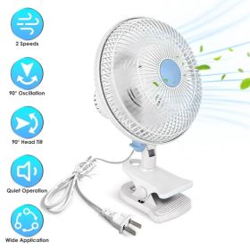 Portable Clip Fan With 2 Speeds, 90' Oscillating Quiet Cooling Fan, Desk Clip Hang 3 Ways For Office Bedroom Speeds Low Noise Small Fan, Wall Han (Option: defaulttitle)